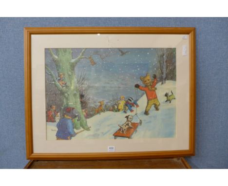 A Bestall Rupert the Bear print, framed