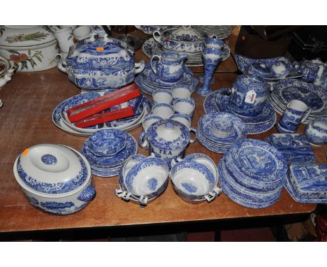 An extensive collection of Copeland Spode Italian pattern blue and white table china, principally late 20th century but some 