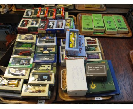 Three trays of assorted promotional boxed diecast model vehicles to include: Lledo 'Days Gone'; Virago etc. together with a t