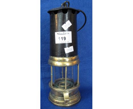 Thomas and Williams of Aberdare miner's safety lamp, used and stamped with the name: Thomas Wilkins.