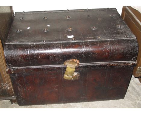 Vintage tin trunk.