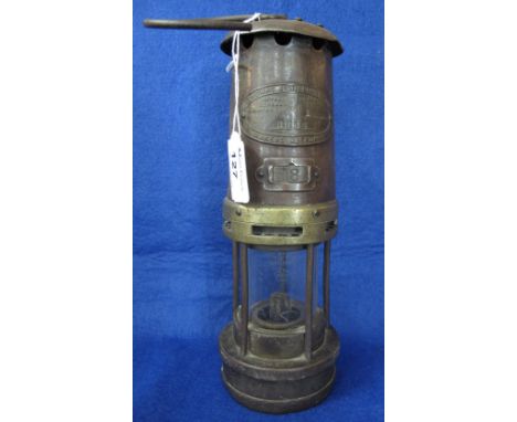 Thomas and Williams Ltd. of Aberdare brass miner's safety lamp.  Used.