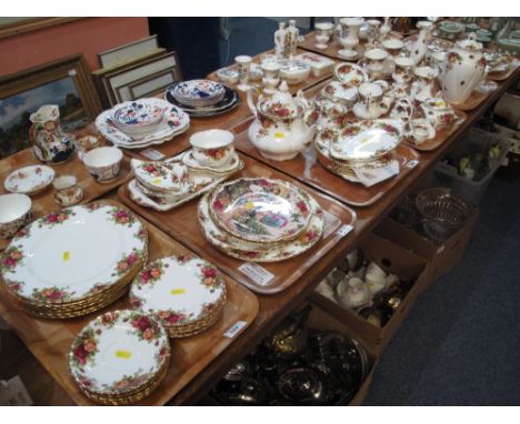 Six trays of Royal Albert 'Old Country Roses' bone china teaware and other items to include: teapot; cups; saucers; plates; s