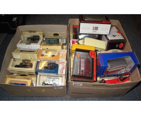 Two boxes of promotional, mainly boxed, diecast vehicles to include: Lledo 'Days Gone' and exclusive first editions 1:76 scal