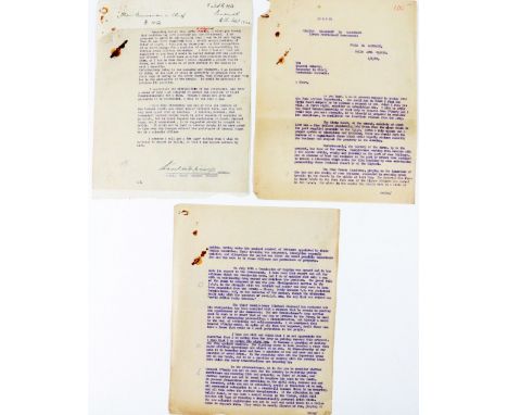 Removal from Commissionership A very good T.L.S. from William T. Cosgrave, on his headed personal notepaper, 25 Feb. 1933, to