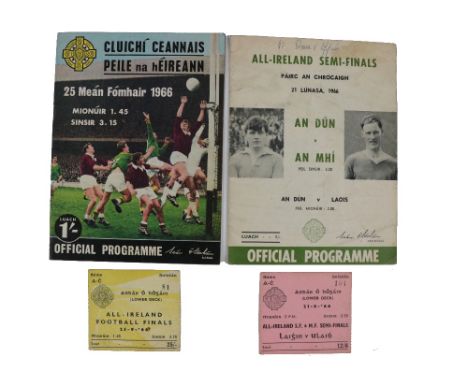 1966 All-Ireland Football Championship  G.A.A.: Football 1966, Official Match Programmes, to include: * All-Ireland semi-Fina