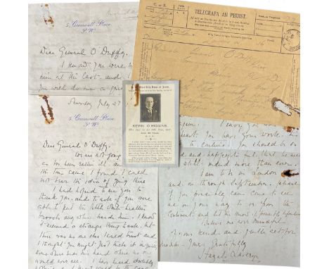'I Am So Miserable and Alone' Lavery (Lady Hazel) A moving series of three A.L.S. and a Telegram to Gen. Eoin O'Duffy, July-A