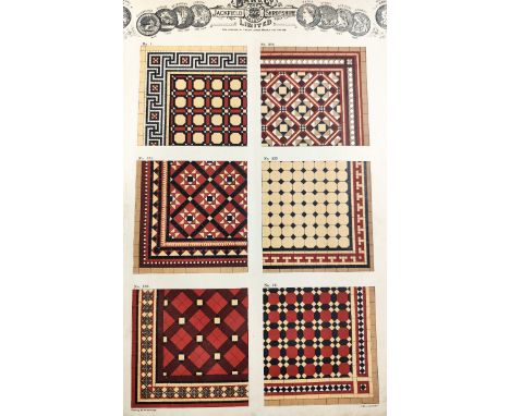 Coloured Catalogues:&nbsp;Maw's Patterns... Mosaics - Incised and Intaglio Tile Pavements, folio n.d. c. 1880, full page cold