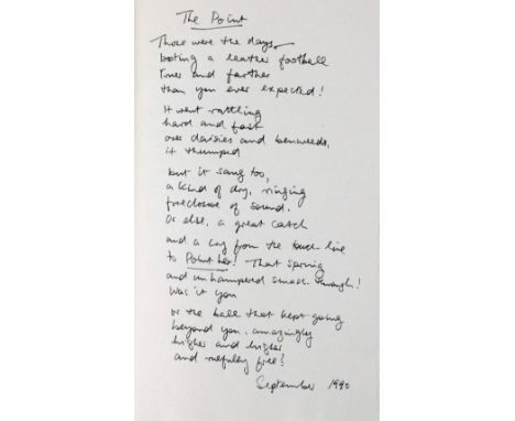 One of 20 Signed Copies with Holograph Poem Heaney (Seamus) The Tree Clock.&nbsp;Linenhall Library, Belfast 1990, First Edn.,