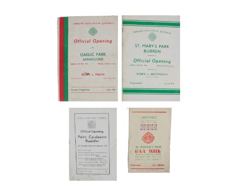 Official Openings of G.A.A. Grounds in Ulster  G.A.A., [Ulster Club] a collection of four Booklets / Brochures for G.A.A. Gro