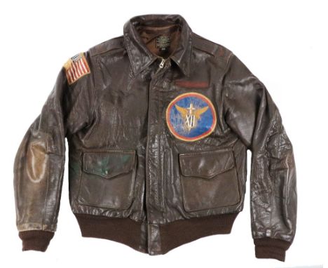 World War 2:&nbsp; A fine original World War Two A-2 Jacket,&nbsp;[DWG No. 30H1415 - A.C. contract, order No. 42-18775.P] mad
