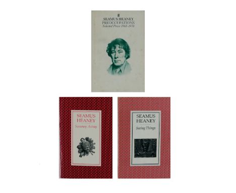 Heaney (Seamus)&nbsp;Preoccupations, Selected Prose 1968-1978, 8vo L. (Faber &amp; Faber) 1980, Inscribed on f.e.p.,&nbsp;Sea