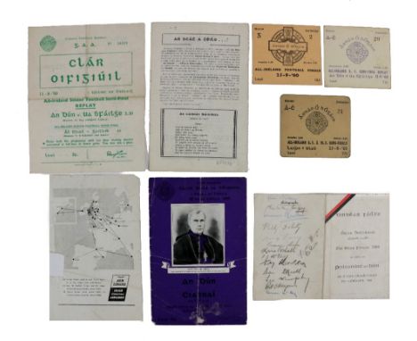 The First All-Ireland to Go Up to Down  G.A.A., Football 1960, All-Ireland Series Official Programmes to include: * Clar Oifi