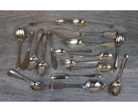 Five silver rattail pattern coffee spoons, makers Josiah Williams &amp; Co, London 1939, length approximately 12cm together w