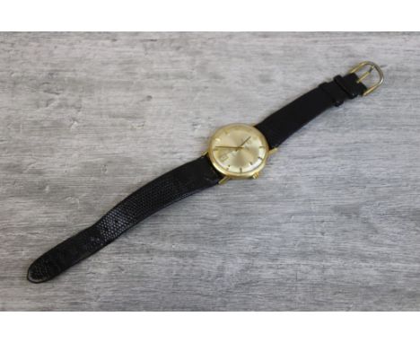 Vintage gents 18K Gold "Jules Jurgensen" 17 jewel Automatic Wristwatch with sweep seconds hand &amp; date box at the six posi