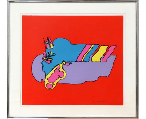 PETER MAX LITHOGRAPH, H 16", L 17":  Peter Max  [German/American, B. 1937].  Signed lower left  and numbered edition.140/300.
