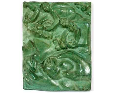 MARSHALL M. FREDERICKS [AMERICAN, 1908-1998],  BRONZE PLAQUE, H 10", W 8", "COTTON PICKERS":   First cast as part of a series