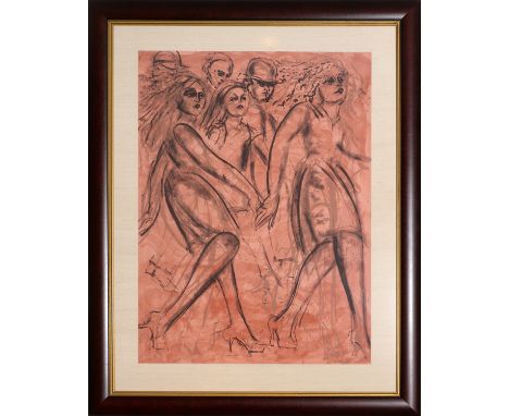 LESTER F. JOHNSON [AMERICAN, 1919-2010],  LITHOGRAPH, 1987, #6/35, H 48 1/2", W 36",  'NOON':  Floated in frame under glass. 