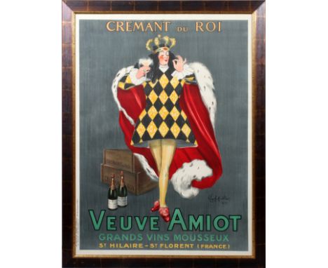 LEONETTO CAPPIELLO [1875-1942], FRENCH, COLOR  LITHOGRAPH POSTER, 1922, H 80", W 44", "VEUVE  AMIOT".:   