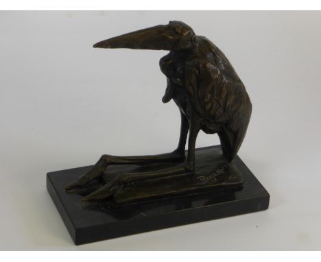 Maribout au Repos. A close but re-cast copy of the amulier bronze by Rembrandt Bugatti. It includes a Bugatti signature to th