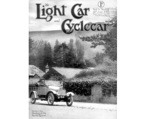 The Light Car and Cyclecar, Vol. V, No 112 to Vol. XIII, No. 317.  An almost complete four-year run of loose issues from this