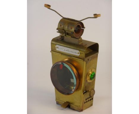 A 'Le Randonneur' Reproduction Hub Lamp.  Manufactured in brass by Bill Haylor several years ago, the lamp is complete and un