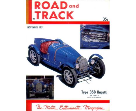 Road and Track: 1947 to 1976. A rare and excellent run of 26 hardbound quarto volumes of this quarto-size American magazine. 