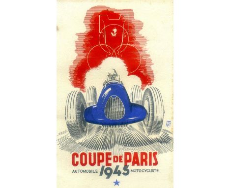 Continental and Other Miscellaneous Race Programmes.  An interesting mix, including Coupe de Paris, Automobile Motocycliste 1