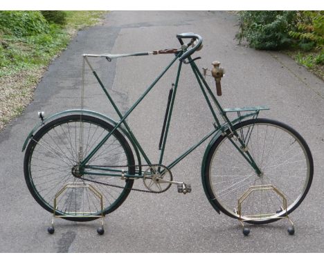 A circa 1910 Dursley Pedersen 'Anti-Rust' Model.  Painted dark green, it is a size 5 machine numbered 7312, and has a re-wove