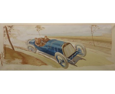 Ernest Montaut (1879-1909): Grand Prix de l'A. C. F.  Rigal sur Bayard-Clement 1er des voitures Francaises (1908). Original l