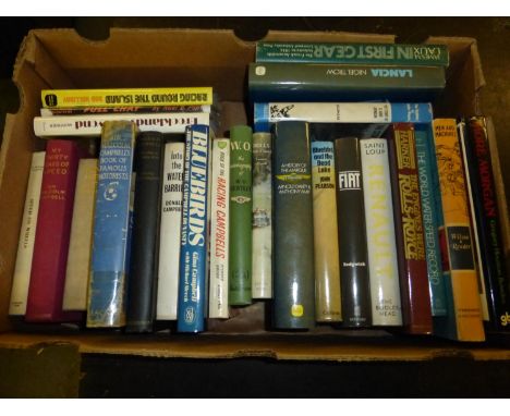 Malcolm &amp; Donald Campbell.  A collection of 8 hardback volumes, comprising three by Malcolm Campbell: Speed on Wheels, 1s