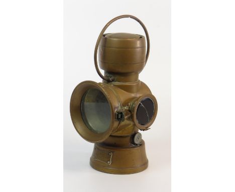 A Joseph Lucas, 630 Series Lamp.  A combination number plate and rear oil-powered lamp with correct oil reservoir, carrying b