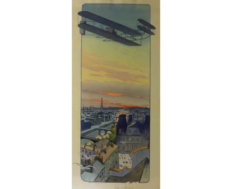 Marguerite (GAMY) Montaut (1883-1936):  Grand Prix de la Champagne: HENRI FARMAN  le gagnant sur son biplan moteur GNOME. Ori