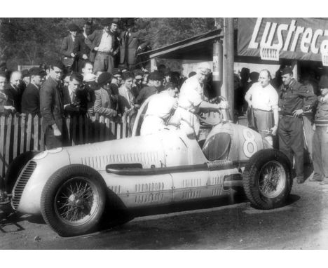 Maserati - Racing.  A box of mostly copy photographs of competitions and events, most monochrome of various sizes, and many w