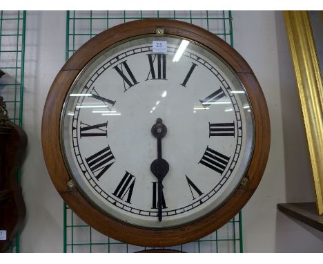A 19th Century circular mahogany fusee wall clock