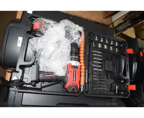 A cased cordless screwdriver