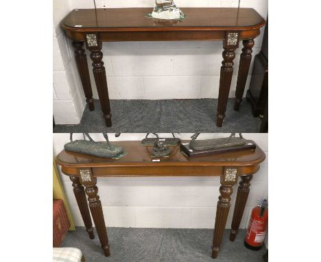 A Pair of Mahogany Console Tables 