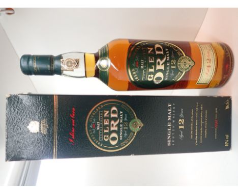 Bottle of Glen Ord 12 years olf single malt Scotch whisky 