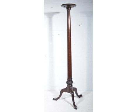 Mahogany torchere, tripod base.