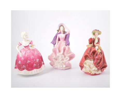 Royal Worcester figure Queen Elizabeth II, three Doulton figures, three Coalport figures, small collection of Jasperware, Sta