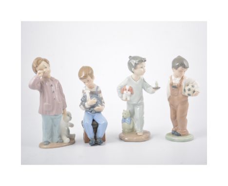 Collection of eight Nao figures, mostly of children with puppies (8).