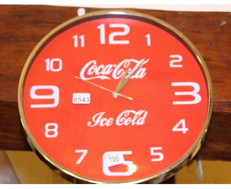 COCA COLA CLOCK. Round Coca Cola wall clock, D ~ 45cm
