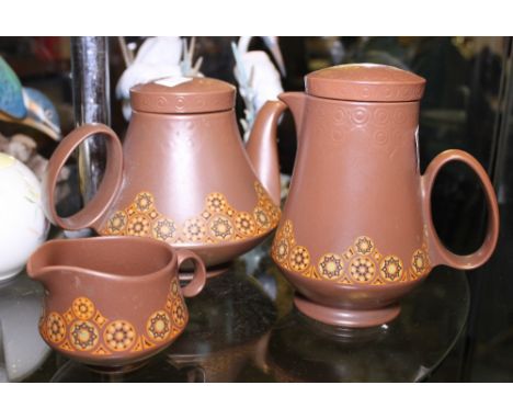 CARLTONWARE TEAWARE. Retro Carltonware teapot, hot water jug and creamer