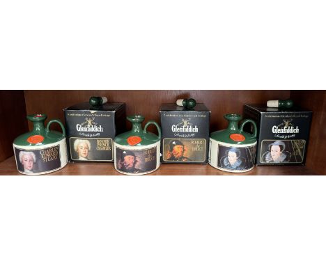 Three boxed bottles of Glenfiddich single Malt Scotch Whisky  in Celebration of Scotland's Royal Heritage including Bonnie Pr