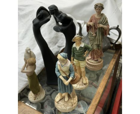 A pair of Royal Worcester figures from the Hadley Collection including French Fisher boy and French Fisher girl together with