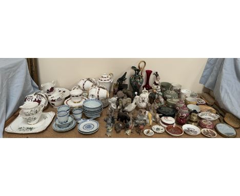 A Paragon Elegance pattern part tea service together with a Colclough part tea service, other part sets, a Royal Doulton stan
