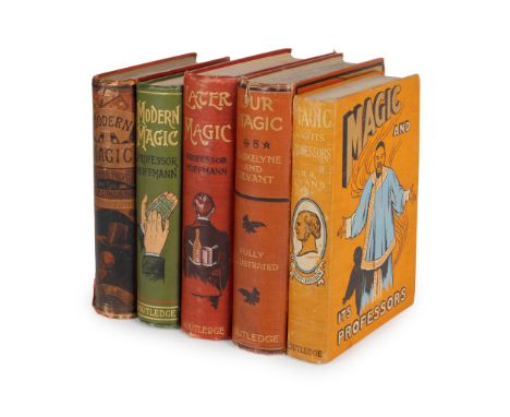 5 Magic books in attractive pictorial bindings comprising: Hoffmann, Professor. Modern Magic.. Sixth edition. London: G. Rout