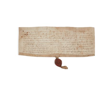 Lancashire. Quitclaim relating to Duxbury, Addington and Chorley paid in lieu of fees to Hugh de manuscript on vellum, in Lat