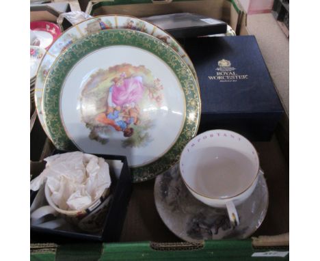 Box of mixed china to include Royal Worcester