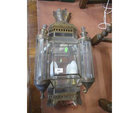 A gilt metal and glass light fitting&nbsp;